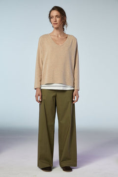 Neirami V - Neck Sweater Sand - Blue Water Clothing