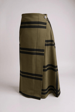 NeiramiNeirami Wrap Around Skirt Maxi CheckClothingMaxi Check Brush - Blue Water Clothing