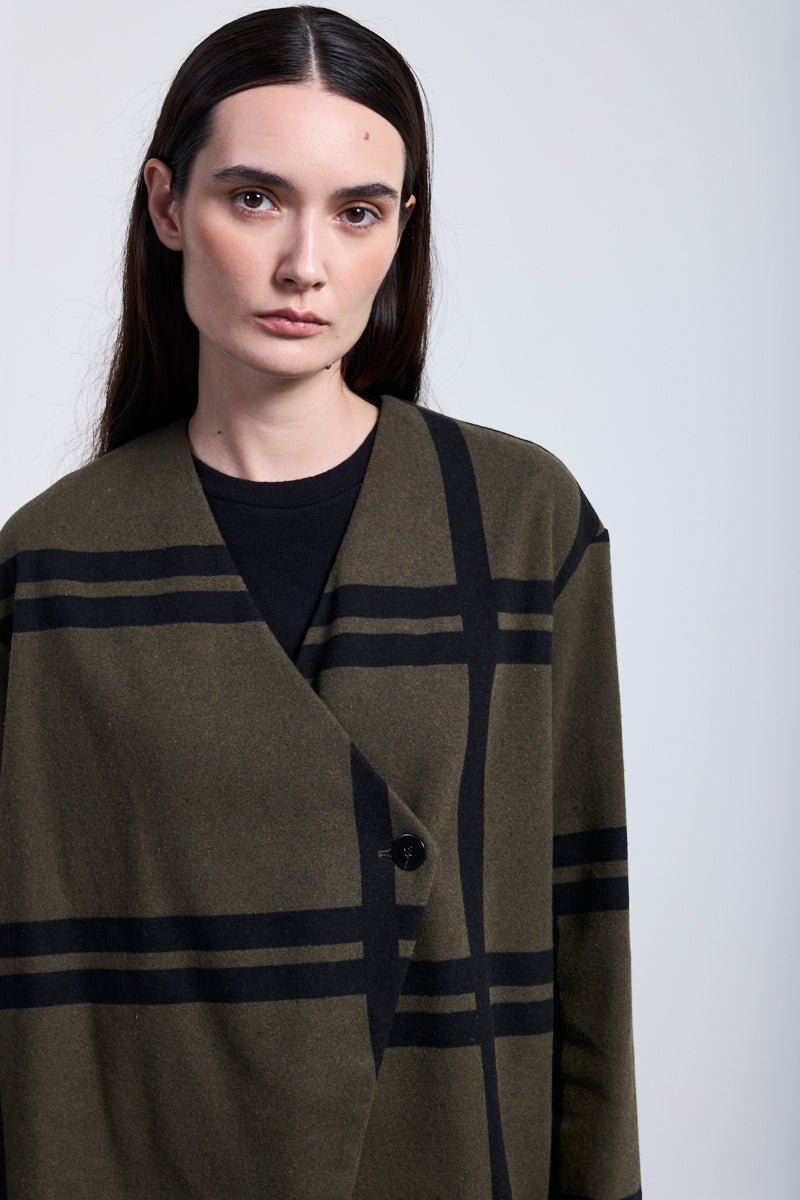 NeiramiNeirami Asymmetric Jacket Maxi CheckCoats & JacketsMaxi Check Brush - Blue Water Clothing