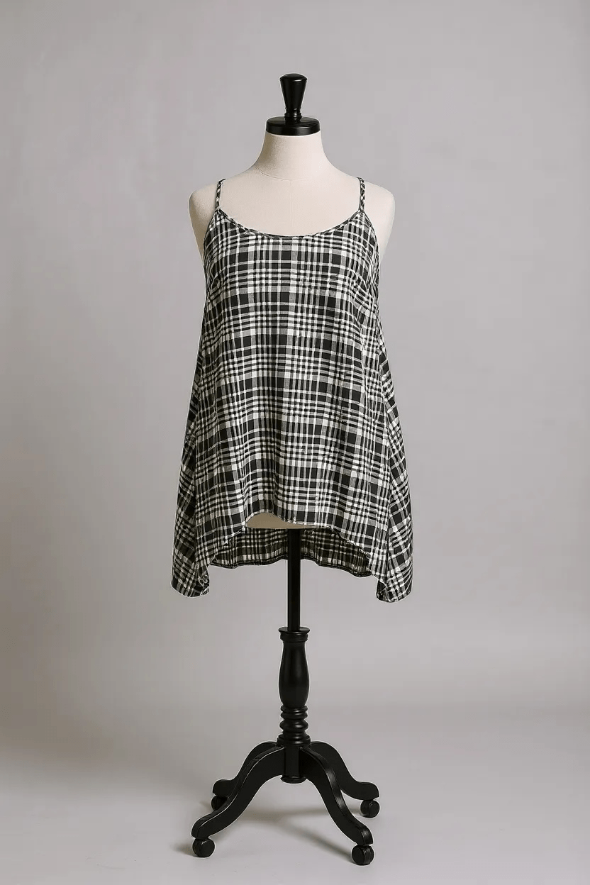 NeiramiNeirami Black Check Vest TopTopsBlack - Blue Water Clothing