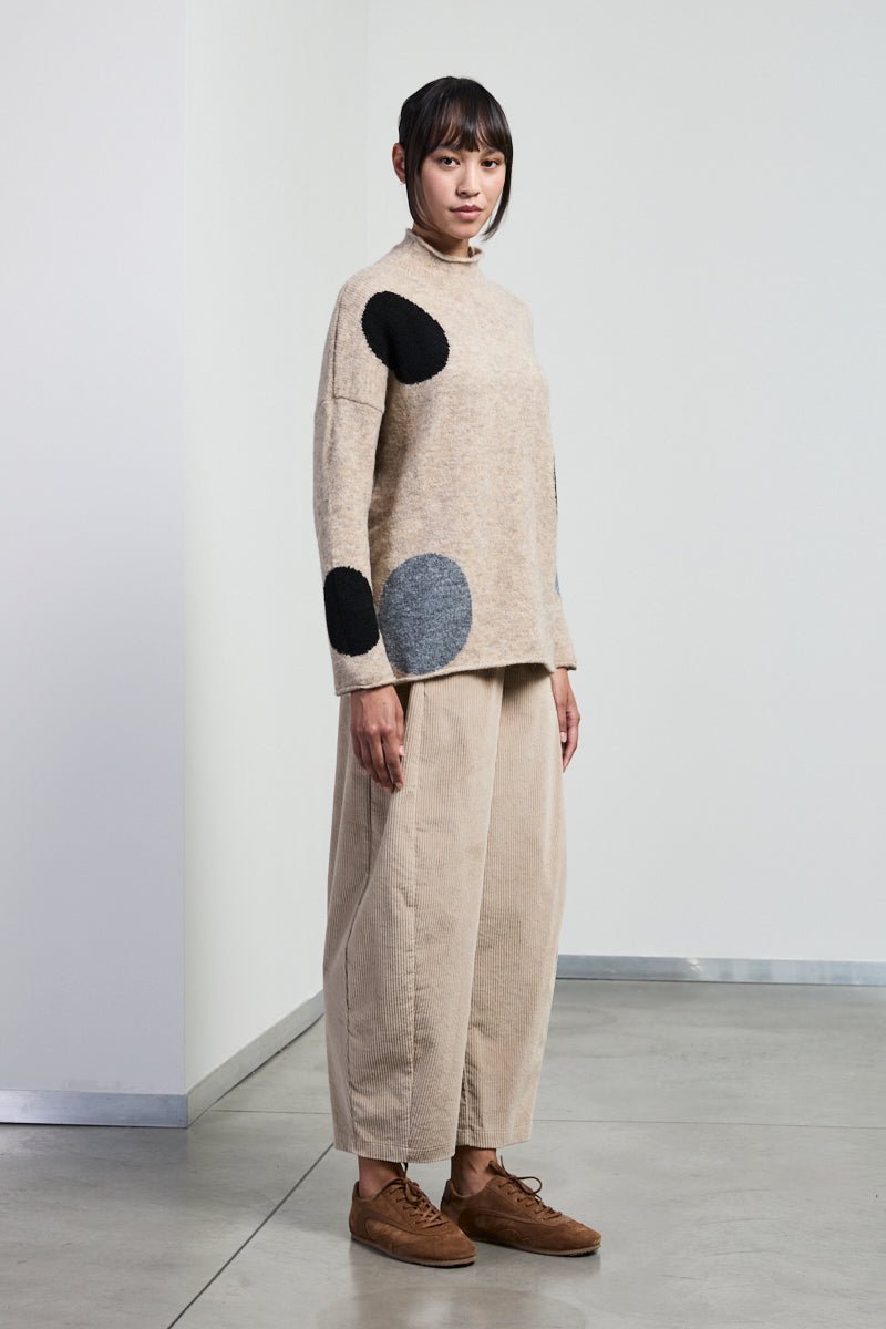 NeiramiNeirami Chimney Neck Sweater BeigeTopsBeige/Black - Blue Water Clothing