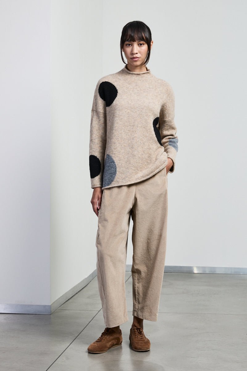 NeiramiNeirami Chimney Neck Sweater BeigeTopsBeige/Black - Blue Water Clothing