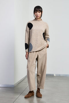 NeiramiNeirami Chimney Neck Sweater BeigeTopsBeige/Black - Blue Water Clothing