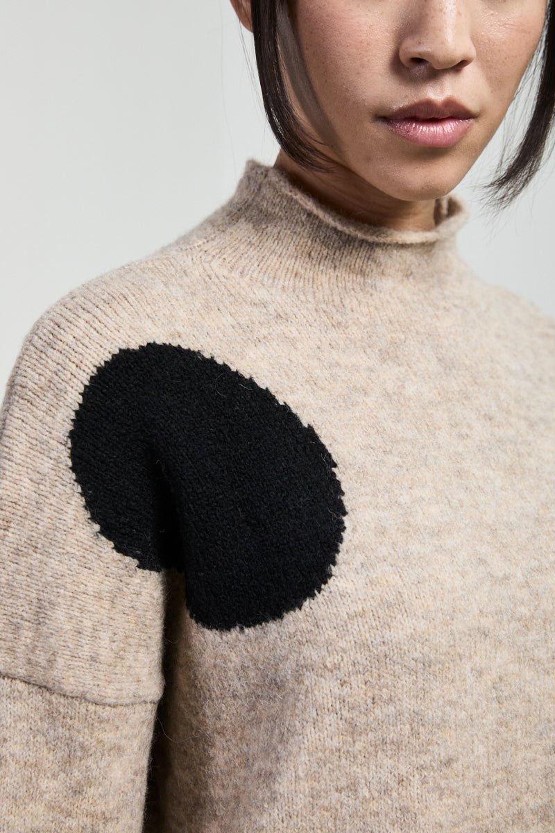 NeiramiNeirami Chimney Neck Sweater BeigeTopsBeige/Black - Blue Water Clothing