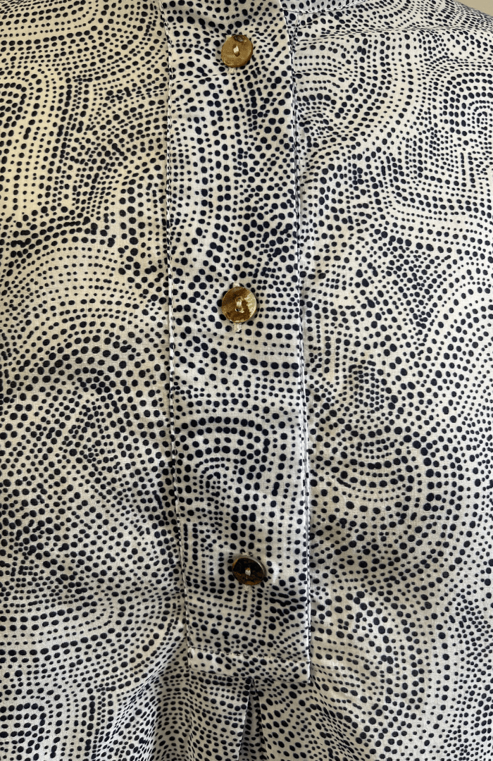 NeiramiNeirami Cotton Ditsy Print BlouseShirts & BlousesRice/Navy - Blue Water Clothing