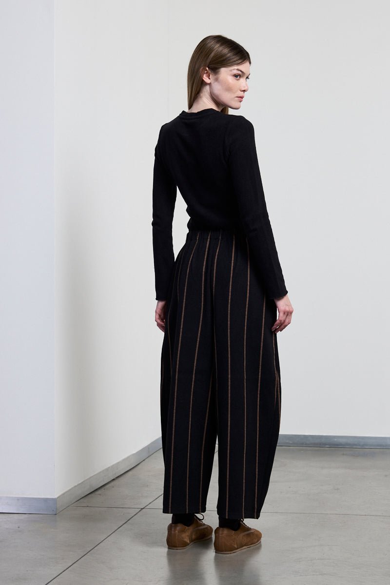 NeiramiNeirami Easy Loose Trouser Black StripeBottomsGessato Brush - Blue Water Clothing