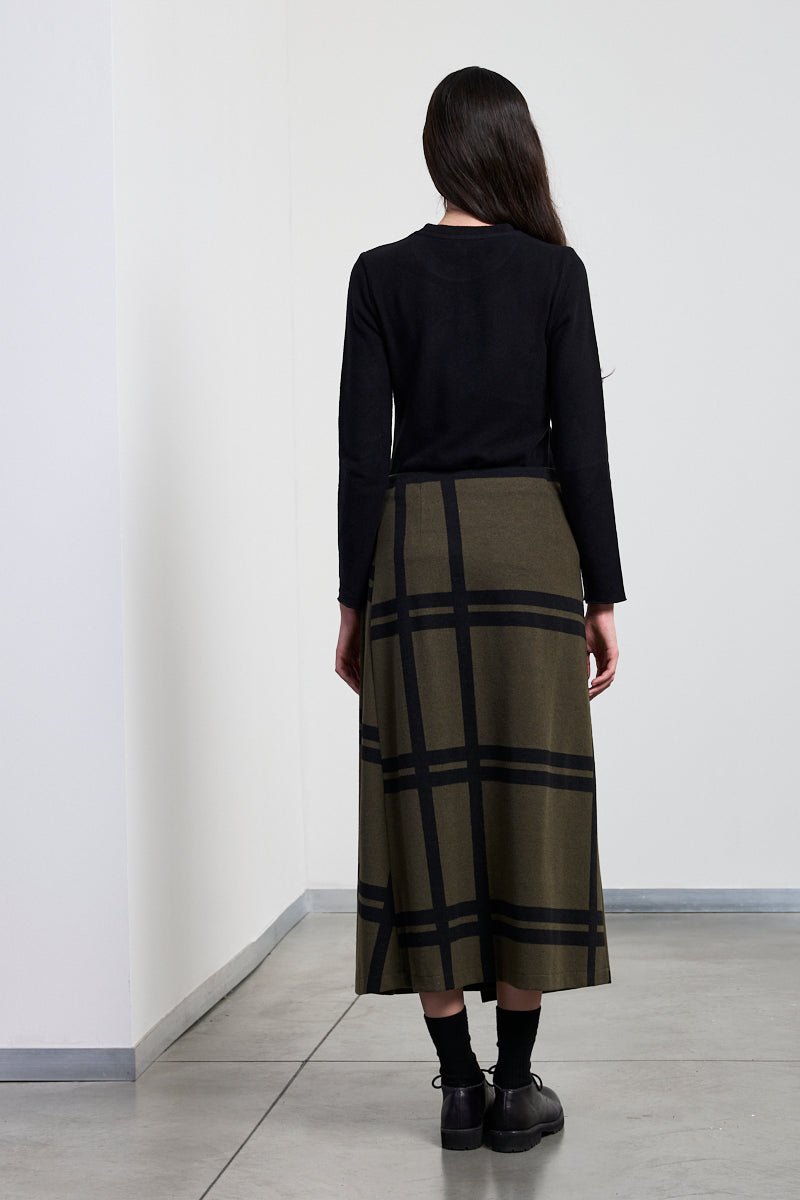 NeiramiNeirami Wrap Around Skirt Maxi CheckBottomsMaxi Check Brush - Blue Water Clothing