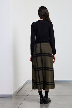 NeiramiNeirami Wrap Around Skirt Maxi CheckBottomsMaxi Check Brush - Blue Water Clothing