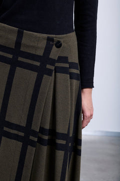 NeiramiNeirami Wrap Around Skirt Maxi CheckBottomsMaxi Check Brush - Blue Water Clothing