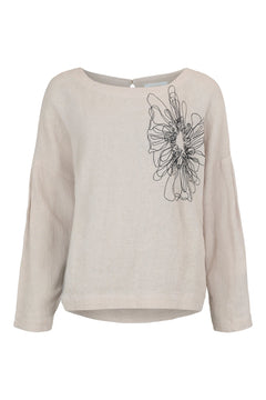 NoenNoen Linen Blouse 83727ClothingCream - Blue Water Clothing