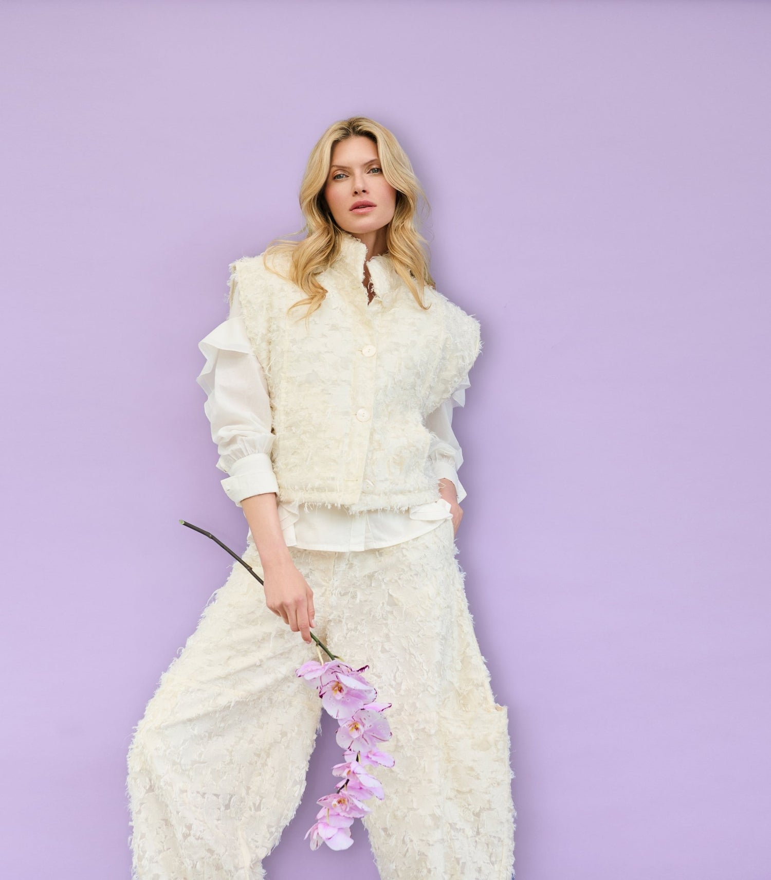 NoenNoen Trousers 81456ClothingCream - Blue Water Clothing