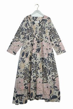 One Hundred Stars Block Taupe Pinch Pleat Dress - Blue Water Clothing