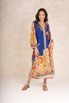 One Hundred Stars Carnival Cobalt Raglan Dress - Blue Water Clothing