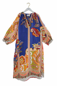 One Hundred Stars Carnival Cobalt Raglan Dress - Blue Water Clothing