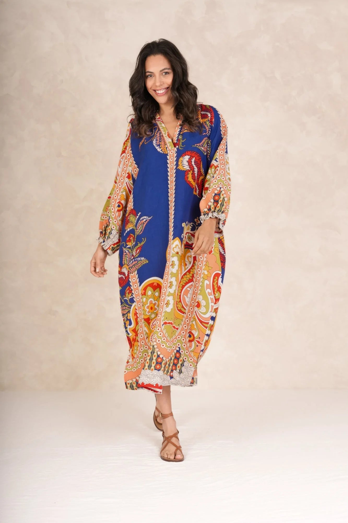 One Hundred Stars Carnival Cobalt Raglan Dress - Blue Water Clothing