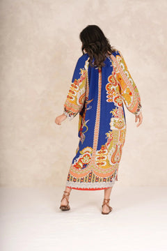 One Hundred Stars Carnival Cobalt Raglan Dress - Blue Water Clothing