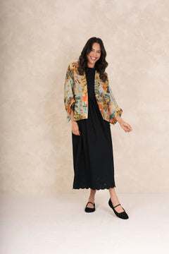 One Hundred Stars China Tree Aqua Kimono - Blue Water Clothing