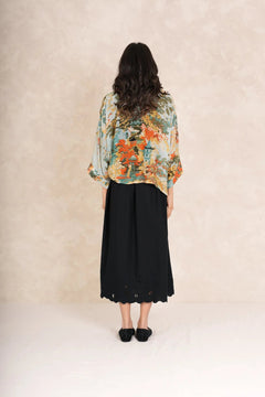 One Hundred Stars China Tree Aqua Kimono - Blue Water Clothing