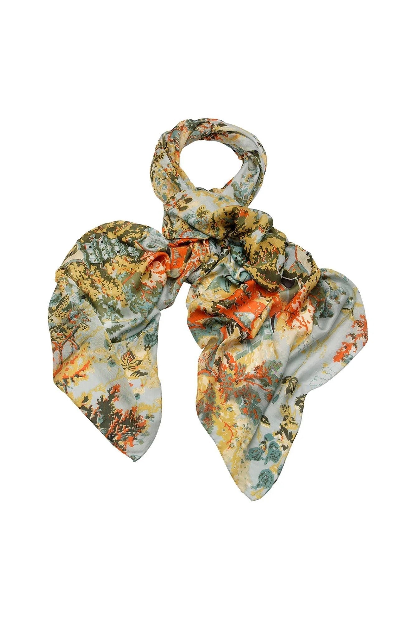 One Hundred Stars China Tree Aqua Scarf - Blue Water Clothing