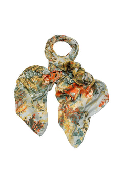 One Hundred Stars China Tree Aqua Scarf - Blue Water Clothing
