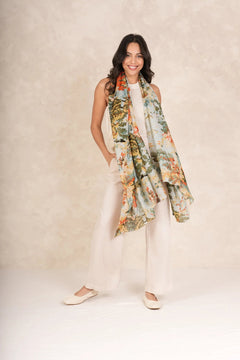 One Hundred Stars China Tree Aqua Scarf - Blue Water Clothing