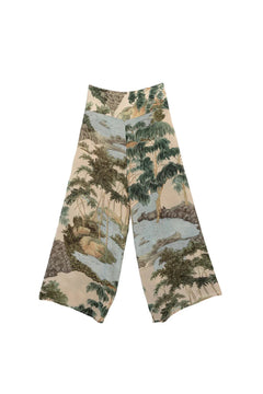 One Hundred StarsOne Hundred Stars Rivers and Trees Natural Crepe Palazzo PantsClothingNatural - Blue Water Clothing