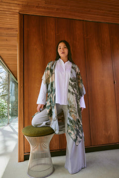 One Hundred StarsOne Hundred Stars Rivers and Trees Natural ThrowoverClothingNatural - Blue Water Clothing
