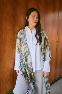 One Hundred StarsOne Hundred Stars Rivers and Trees Natural ThrowoverClothingNatural - Blue Water Clothing