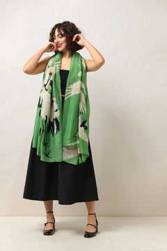 One Hundred Stars Storck Pea Green Scarf - Blue Water Clothing