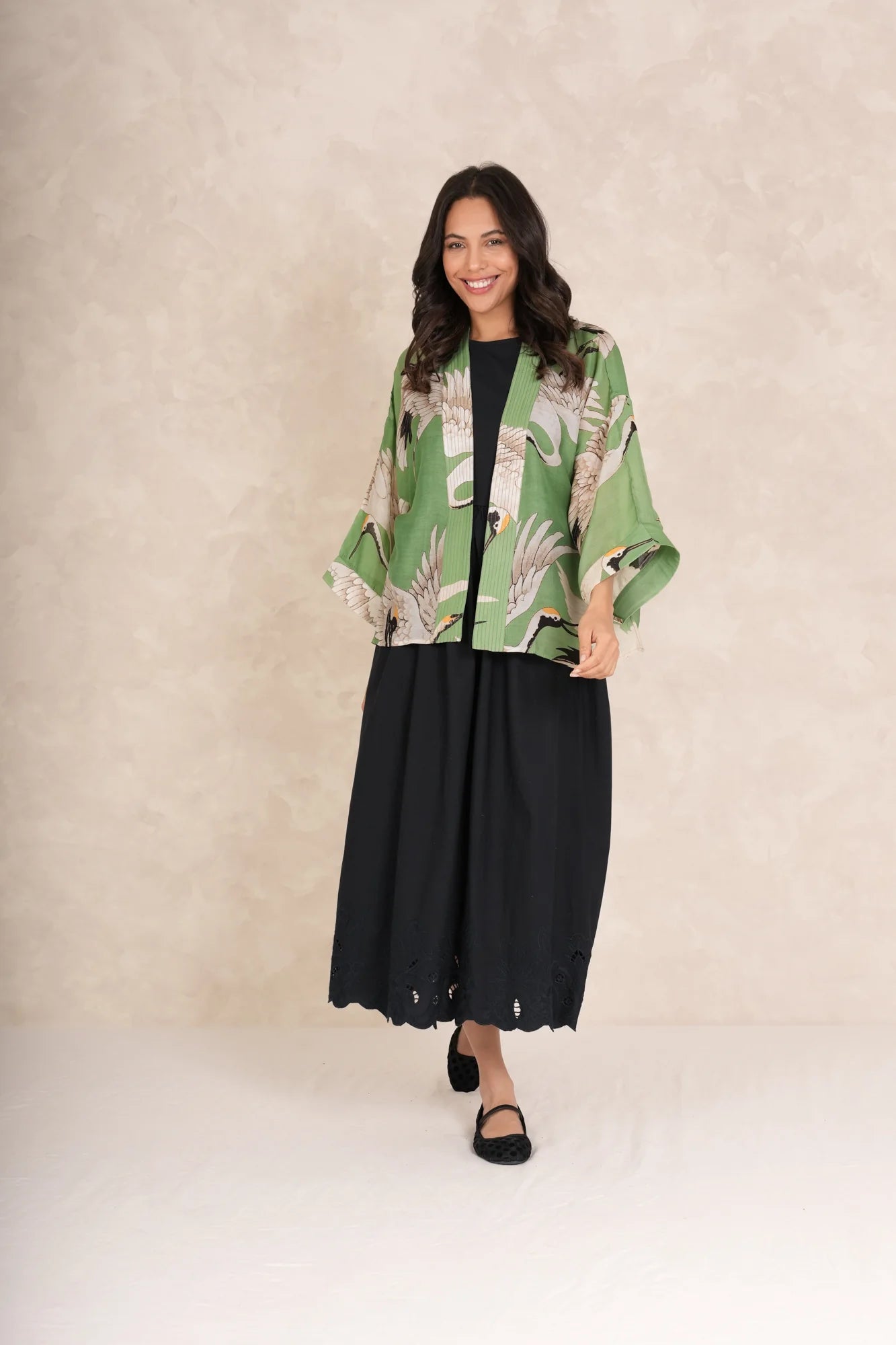 One Hundred Stars Stork Kimono - Blue Water Clothing