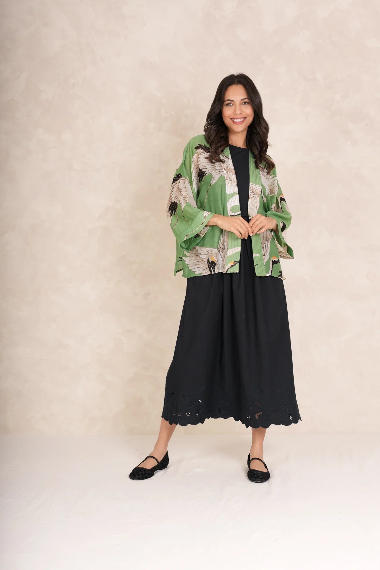 One Hundred Stars Stork Kimono - Blue Water Clothing