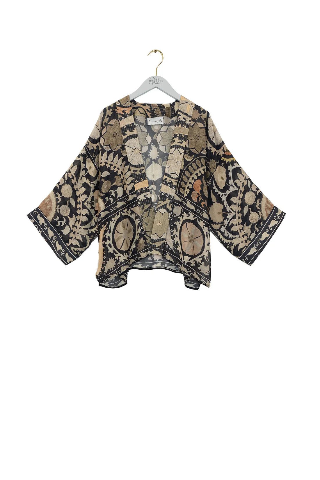 One Hundred StarsOne Hundred Stars Susani Charcoal KimonoClothingCharcoal - Blue Water Clothing