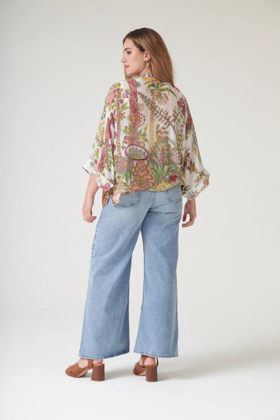 One Hundred StarsOne Hundred Stars Boho Garden Ecru KimonoTops - Blue Water Clothing