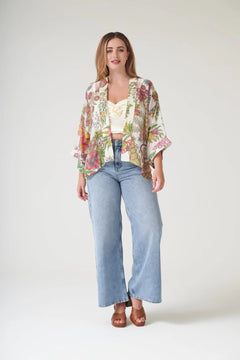 One Hundred StarsOne Hundred Stars Boho Garden Ecru KimonoTops - Blue Water Clothing