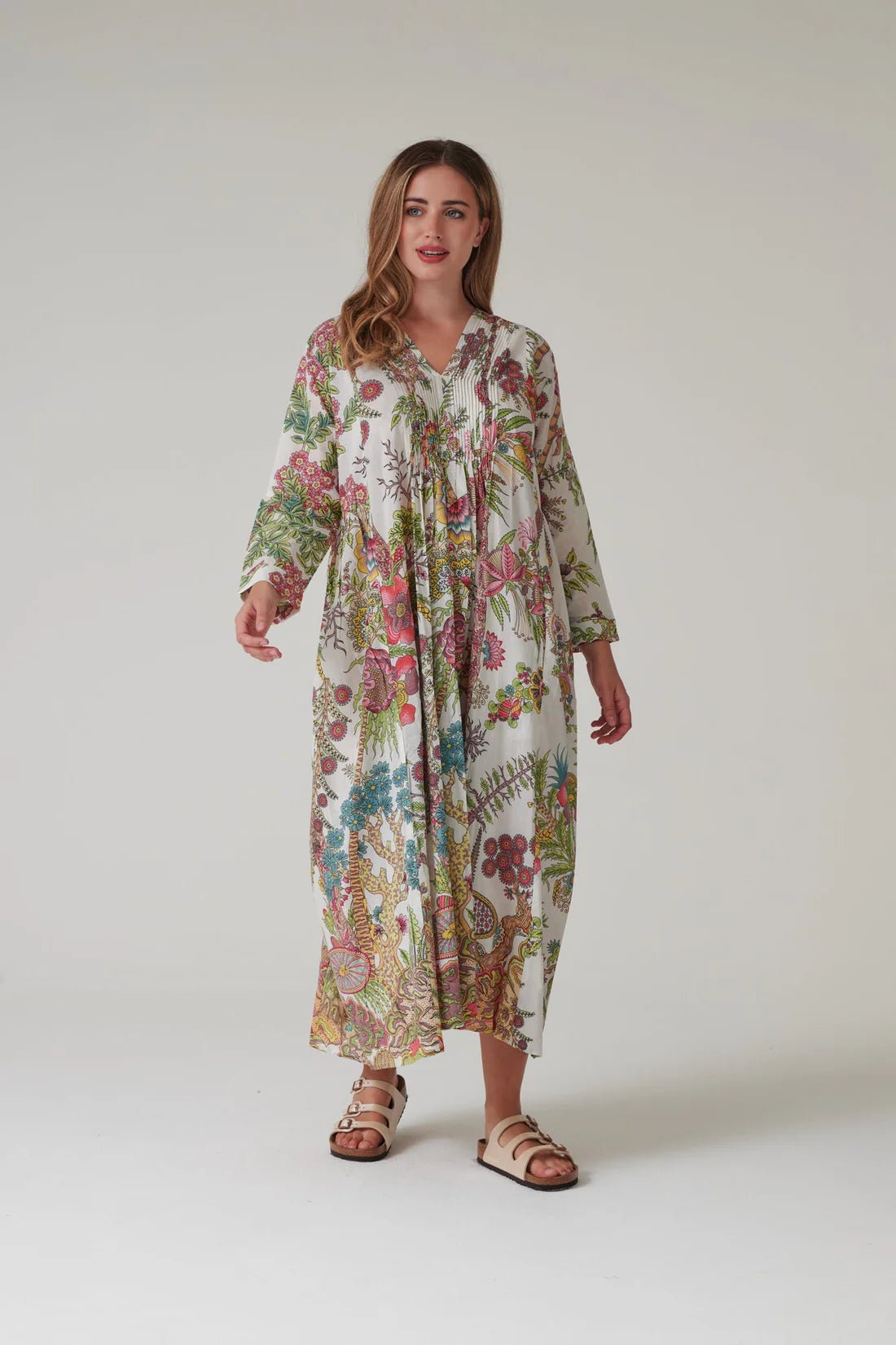 One Hundred StarsOne Hundred Stars Boho Garden Ecru Pinch Pleat DressDresses - Blue Water Clothing