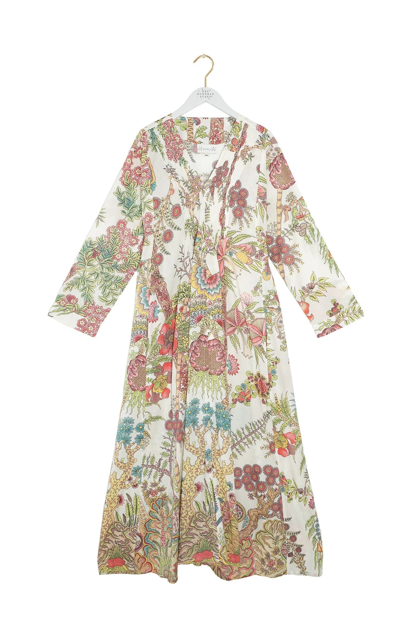 One Hundred StarsOne Hundred Stars Boho Garden Ecru Pinch Pleat DressDresses - Blue Water Clothing