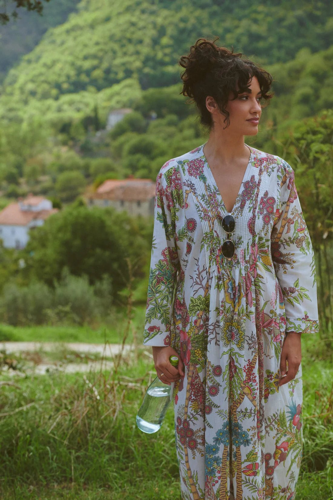 One Hundred StarsOne Hundred Stars Boho Garden Ecru Pinch Pleat DressDresses - Blue Water Clothing