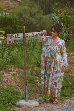 One Hundred StarsOne Hundred Stars Boho Garden Ecru Pinch Pleat DressDresses - Blue Water Clothing