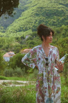 One Hundred StarsOne Hundred Stars Boho Garden Ecru Pinch Pleat DressDresses - Blue Water Clothing