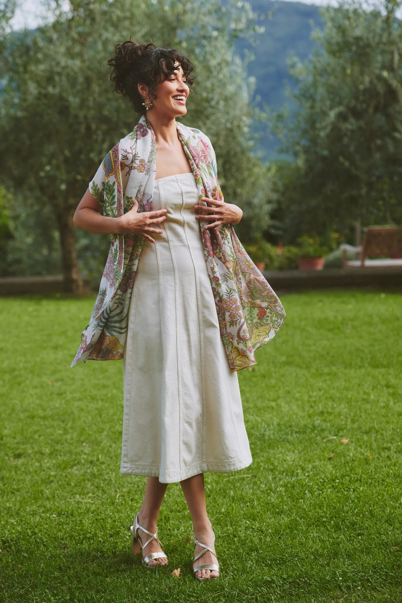 One Hundred StarsOne Hundred Stars Boho Garden Ecru ScarfAccessories - Blue Water Clothing