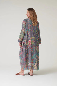 One Hundred StarsOne Hundred Stars Boho Garden Grey Pinch Pleat DressDresses - Blue Water Clothing