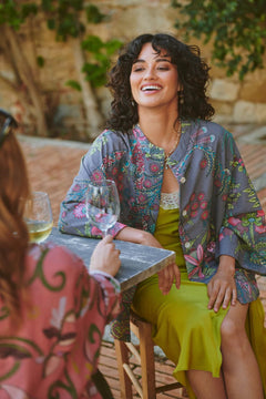 One Hundred StarsOne Hundred Stars Boho Garden Grey Summer JacketCoats & Jackets - Blue Water Clothing