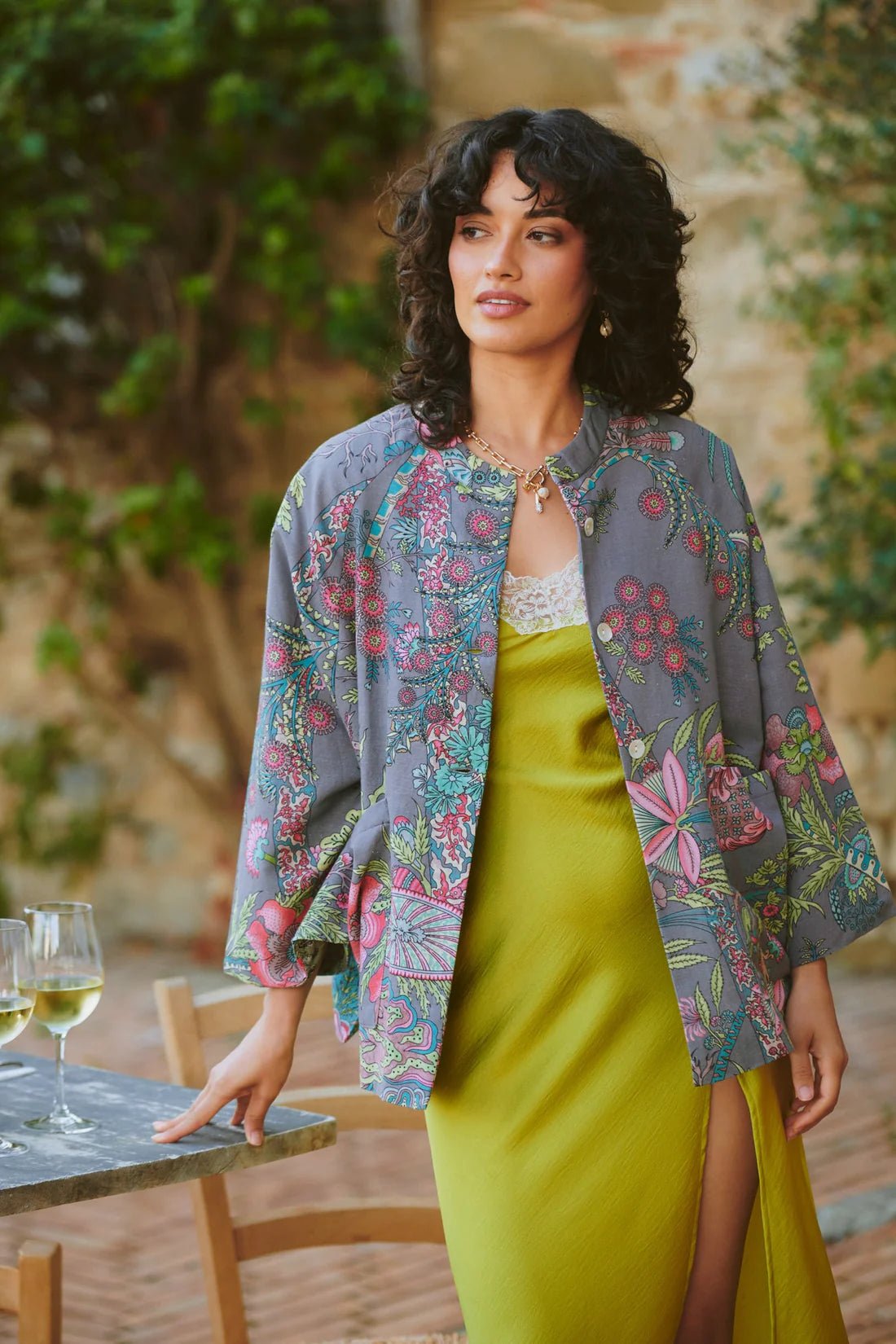 One Hundred StarsOne Hundred Stars Boho Garden Grey Summer JacketCoats & Jackets - Blue Water Clothing