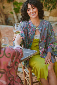 One Hundred StarsOne Hundred Stars Boho Garden Grey Summer JacketCoats & Jackets - Blue Water Clothing