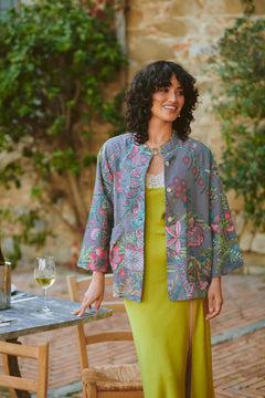 One Hundred StarsOne Hundred Stars Boho Garden Grey Summer JacketCoats & Jackets - Blue Water Clothing