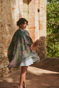 One Hundred StarsOne Hundred Stars Boho Garden Grey ThrowoverTops - Blue Water Clothing