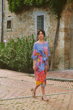 One Hundred StarsOne Hundred Stars Crane Periwinkle Obi DressDresses - Blue Water Clothing