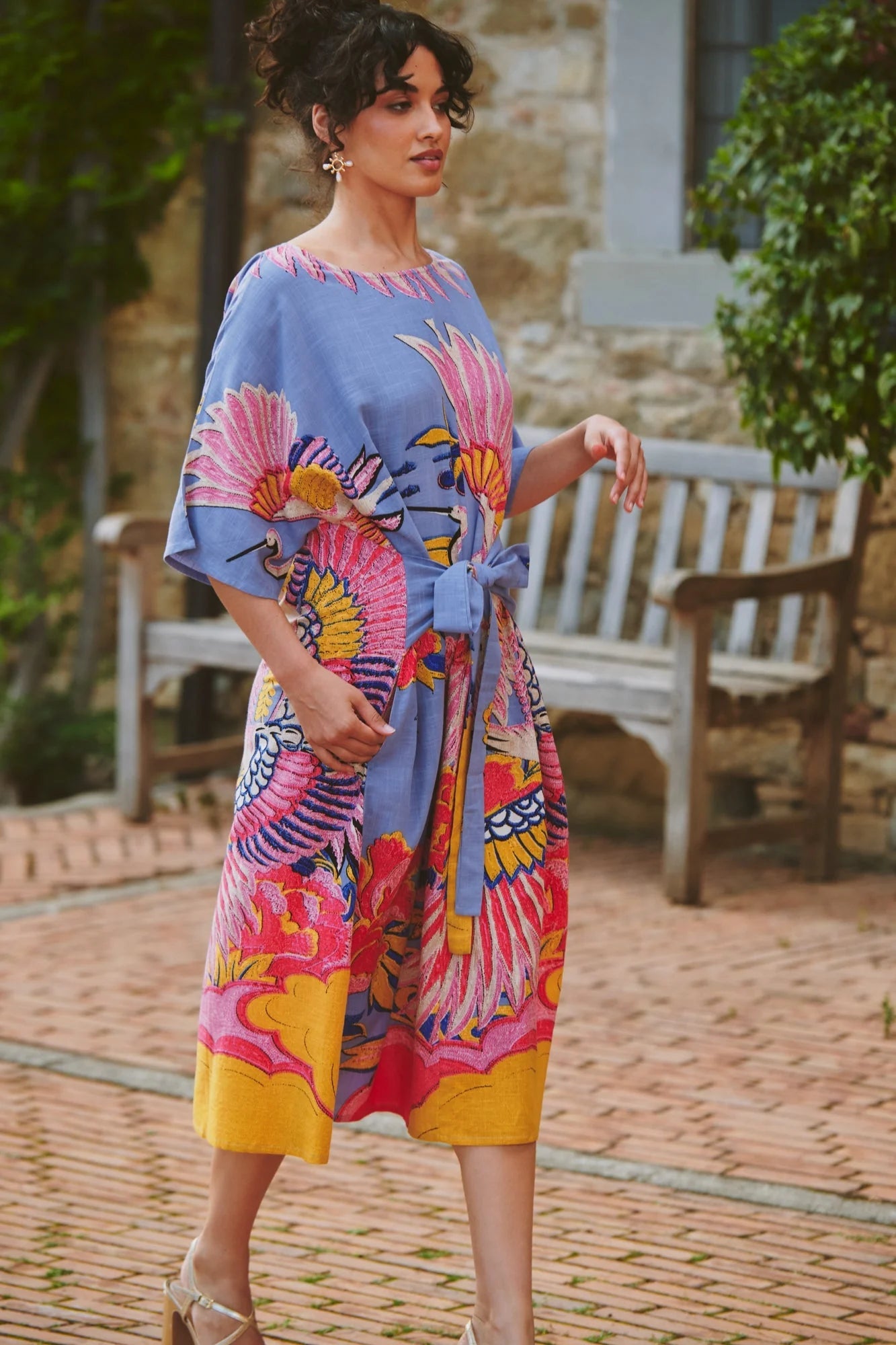 One Hundred StarsOne Hundred Stars Crane Periwinkle Obi DressDresses - Blue Water Clothing