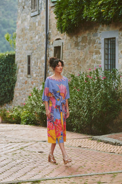 One Hundred StarsOne Hundred Stars Crane Periwinkle Obi DressDresses - Blue Water Clothing