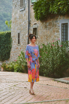 One Hundred StarsOne Hundred Stars Crane Periwinkle Obi DressDresses - Blue Water Clothing